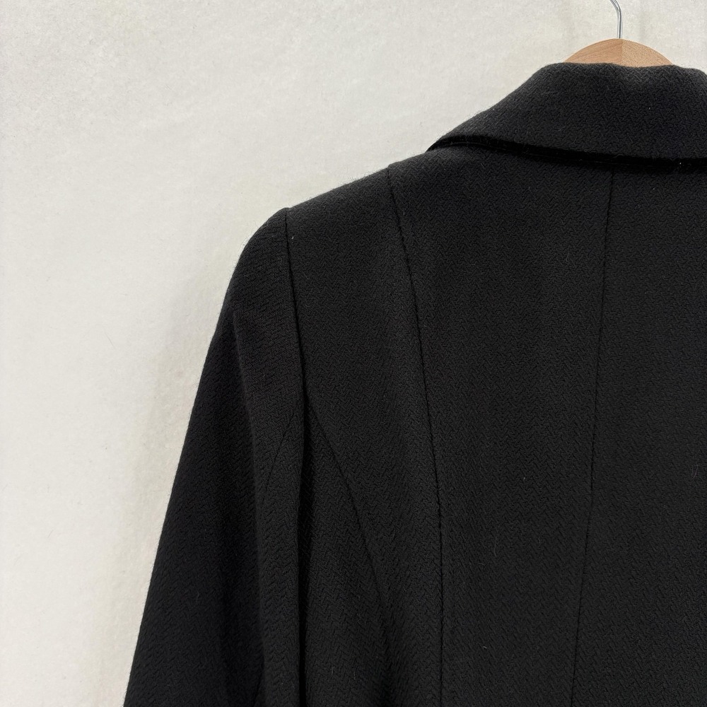 Zara Basic Jacket Womens Medium Black Wool Herrin… - image 15